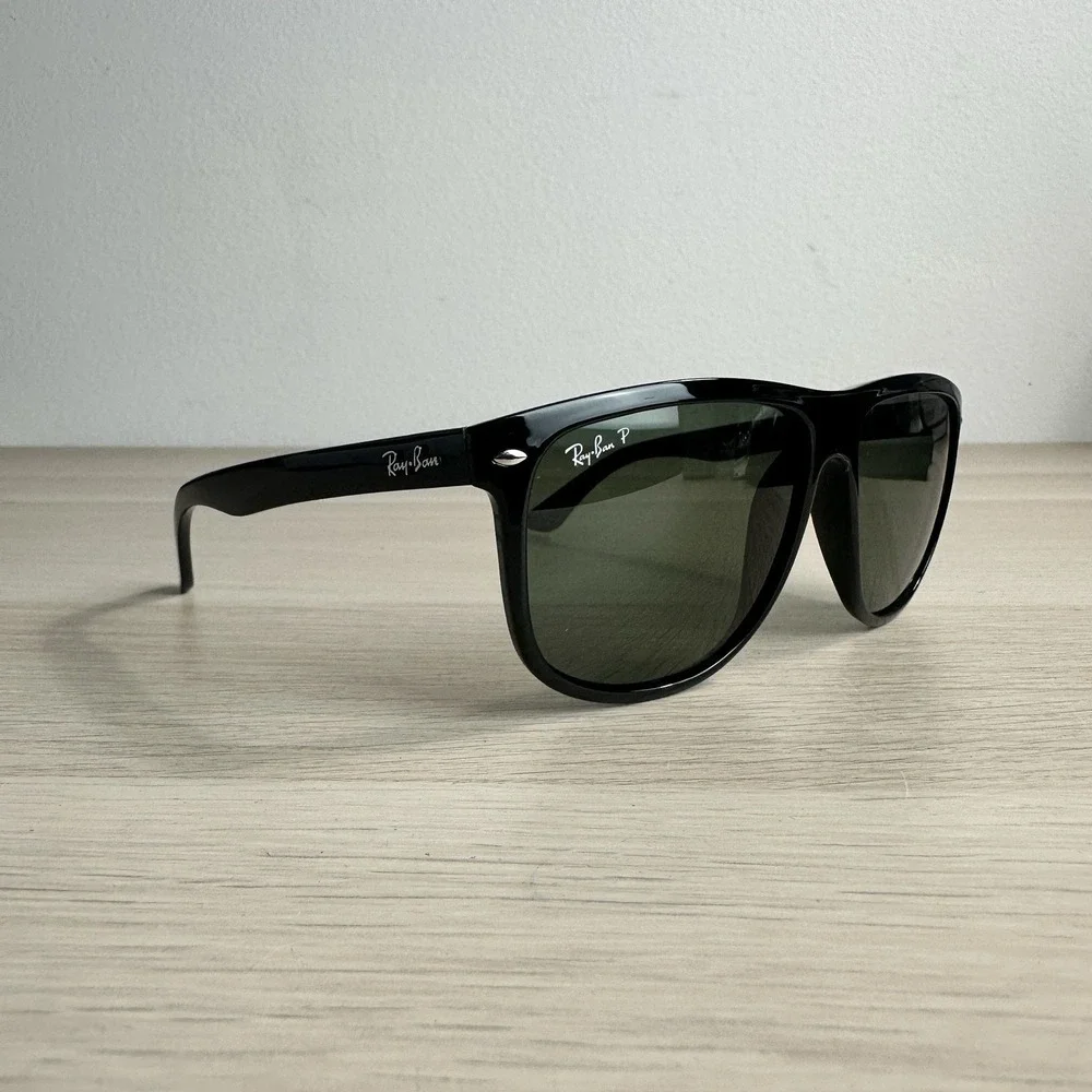 Ray-Ban RB4147 Polarized Boyfriend Sunglasses Frame Black Green 60-15-145